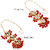 LUCKY JEWELLERY Designer Back Meena Gold Plated Kundan Red Tika Earring Set for Girls  women (319-J5E2K-1811-RED)