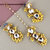 LUCKY JEWELLERY Designer Back Meena Gold Plated Kundan Yellow Tika Earring Set for Girls  women (319-J5E2K-1811-Y)
