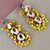 LUCKY JEWELLERY Designer Back Meena Gold Plated Kundan Yellow Tika Earring Set for Girls  women (319-J5E2K-1811-Y)