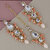LUCKY JEWELLERY Designer Gold Plated Kundan Light Peach Color Tika Earring Set for Girls  women (320-ME2K-1812-LPH)