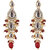 LUCKY JEWELLERY Designer Gold Plated Kundan Maroon Color Tika Earring Set for Girls  women (320-ME2K-1812-M)