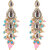 LUCKY JEWELLERY Designer Gold Plated Kundan Pink Firoji Color Tika Earring Set for Girls  women (320-ME2K-1812-PKF)