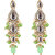 LUCKY JEWELLERY Designer Gold Plated Kundan Parrot Green Color Tika Earring Set for Girls  women (320-ME2K-1812-PRT)