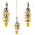 LUCKY JEWELLERY Designer Gold Plated Kundan Yellow Color Tika Earring Set for Girls  women (320-ME2K-1812-Y)