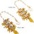 LUCKY JEWELLERY Designer Back Meena Gold Plated Kundan Yellow Tika Earrings Set for Girls  women (293-J5E2K-1664-Y)