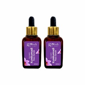 Globus Naturals Ayurvedic Kumkumadi Skin Lightening Face Serum, Enriched with Saffron & Lotus Extract, Chemical Free, Cruelty Free, Suitable For All Skin Types, 50 ml, Set of 2
