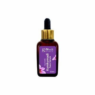 Globus Naturals Ayurvedic Kumkumadi Skin Lightening Face Serum, Enriched with Saffron & Lotus Extract, Chemical Free, Cruelty Free, Suitable For All Skin Types, 50 ml