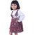 Kid Kupboard Cotton Baby Girls A-Line Dress, Multicolor, Crew Neck, 4-5 Years KIDS5725