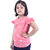 Kid Kupboard Cotton Girls Top, Pink, Short-Sleeves, 6-7 Years KIDS5737