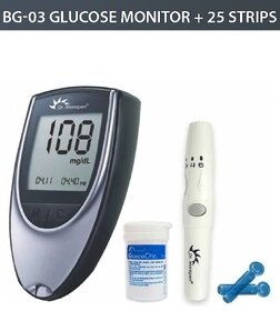 Dr Morepen Glucose Monitor BG-03(Grey Color) + 25 Test Strips Free