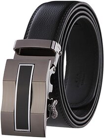 Phoenix Men Black Genuine Leather Belt(Black-Mb-07)