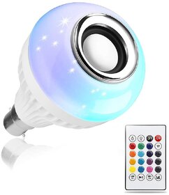 Tecsox Bluetooth Speaker Music Light White Rgb Light Ball Bulb Colorful Lamp, Remote Control For Home, Bedroom, Etc.