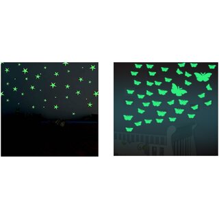 50 Nos. Of Night Glowing Stars And 40 Nos. Of Night Glowing Butterflies For