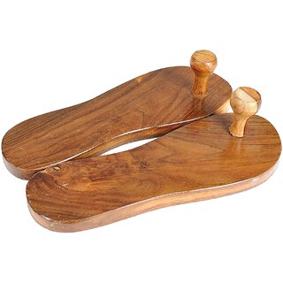 Yuvi Shoppe Wooden Handicrafted Charan Khadau Slipper Paduka For Pooja,Home,Worship,Daily Wear
