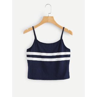 Vivient Women Nevy Blue White Strip Camisole Top