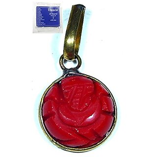 Urancia Ittalian Red Coral Moonga Ganapati Panchdhatu Alloy Locket Pendant For Fengshui Vastu Home