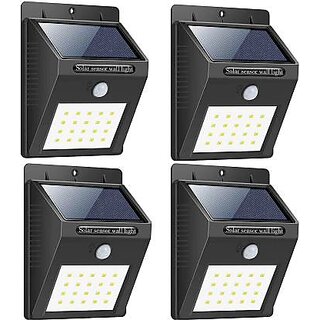 Sui 20 Led Solar Motion Sensor Light, Outdoor Weatherproof (4 Pack, White)