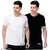 Poly Blend Black Short Sleeves Solid Tshirts (Pack Of 2)