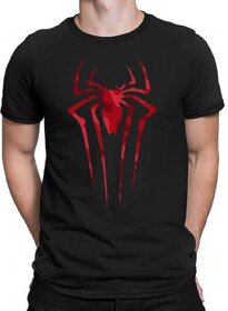 HIT SQUARE Black Pure Cotton Round Neck Printed T-Shirt For Men