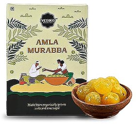 Vediko Natural Amla Murabba 900gm  100 Pure And Organic  Vitamin C And Antioxidants Rich  Immunity Booster  Sweetened with Mishri And Khand  Without Sugar Syrup  Traditional Taste with Zero Preservatives