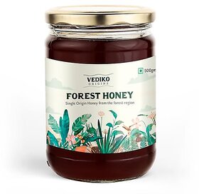 Vediko Farm Fresh Raw Forest Honey (500 Gm)  100 Pure and Natural Unprocessed Single Origin Basil Honey  Respiratory Booster  Chemical Free No Sugar No Adulteration