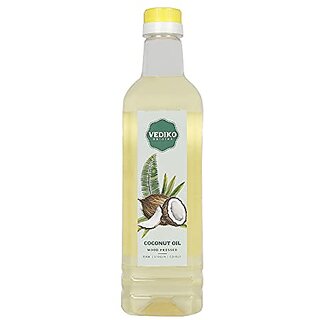 Vediko Organic Coconut Oil 1L  Extra Virgin Edible Pure And Natural Coconut Oil for Cooking Hair Skin Baby Massage  Kachi Ghani or Wooden Kolhu Cold Pressed Preparation Method