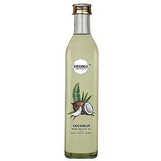 Vediko Organic Coconut Oil 250 ml  Extra Virgin Edible Pure And Natural Coconut Oil for Cooking Hair Skin Baby Massage  Kachi Ghani or Wooden Kolhu Cold Pressed Preparation Method
