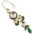 LUCKY JEWELLERY Designer Back Meena Gold Plated Kundan Green Color Tika Earring Set for Girls  women (408-J5E2K-1839-G)