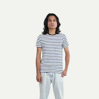 Boys Blue Crew neck Striped T-shirt