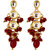 LUCKY JEWELLERY Designer Back Meena Gold Plated Kundan Maroon Color Tika Earrings for Girls  women (293-J5E2K-1810-M)