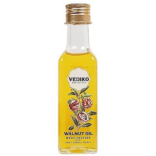 Vediko Organic Cold Pressed Walnut Oil for Thyroid Massage Skin Hair Cooking  100 Natural Wood Pressed Walnut Oil  Edible And Unprocessed Shudh Akhrot ka tel  Rich in Vitamin E K And Omega3  100ml