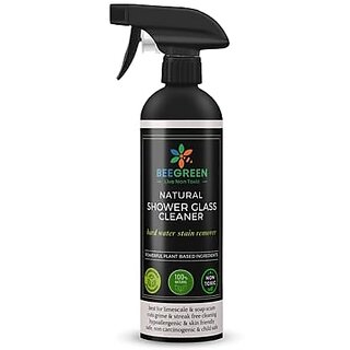 Beegreen Natural Shower Glass Cleaner- 500 ml | 100% Natural & Plant based Ingredients | Non Toxic | Chemical Free | Alcohol & Sulphates Free | Family Safe | Removal of Hard water stains