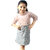 Kid Kupboard Cotton Girls A-Line Dress, Multicolor, Crew Neck, 5-6 Years KIDS5799
