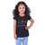 Kid Kupboard Cotton Girls T-Shirt, Black, Half-Sleeves, Crew Neck, 5-6 Years KIDS5813