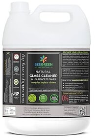 Beegreen All in One Glass Cleaner-5 L | All-in-one Cleaner| 100% Natural & Plant based Ingredients | Streak Free Cleaning | Non Toxic | Chemical Free | Alcohol & Sulphates Free | Family Safe
