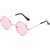 29K Unisex UV Protected Pink Lens Round Frame Sunglasses