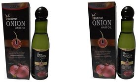 Native onion hair oil stimulates hair growth refurbish the damaged ones (Pack of 2 pcs.) 200 ml each