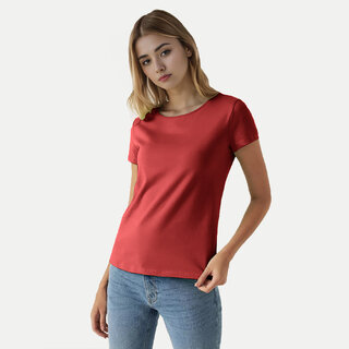 Women Red  Crew neck T-shirt