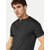 Men black Henley neck T-shirt