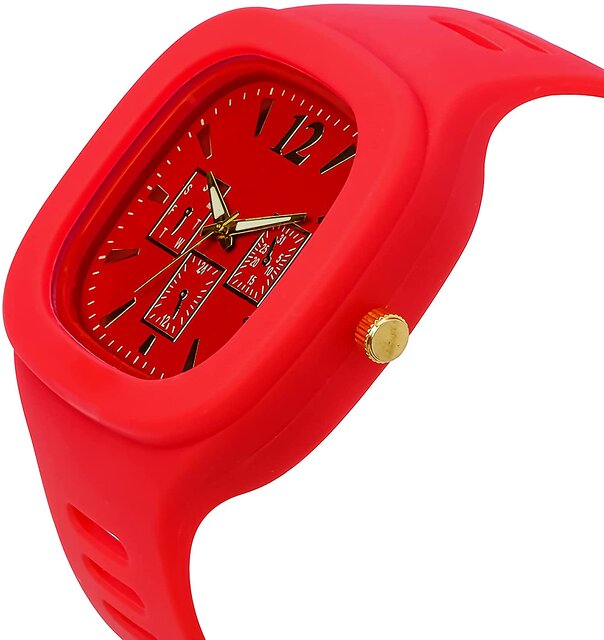 Buy Red Dial Analog Silicon Strap Addi Stylish Designer Analog Watch ...