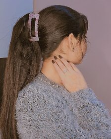 Large Rectangle style Beautiful Hair Clutches For Women  Girls Multi color Pack of 5