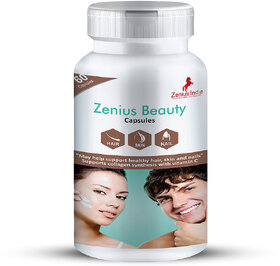 Zenius Beauty Capsule for Hair growth, skin, Nails whitening - 60 Capsules