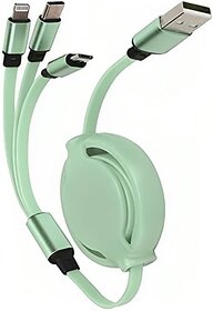 Green 3A Multi Pin Cable 1.2 Meter 1 m Power Sharing Cable (Compatible with all devices, Green)