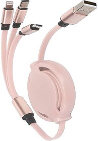 Pink 3A Multi Pin Cable 1.2 Meter 1.2 m Lightning Cable (Compatible with all devices, pink)