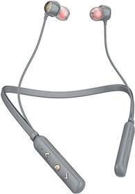 TecSox Tecband Blaze 100 Wireless Neckband40H Playback IPX 4  Boom Bass Gray Bluetooth Headset (Gray, In the Ear)