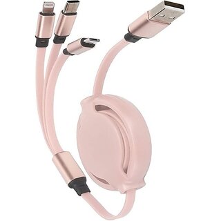 Pink 3A Multi Pin Cable 1.2 Meter 1.2 m Lightning Cable (Compatible with all devices, pink)