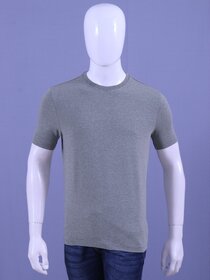 MEN'S OLIVE MELANGE LYCRA CREW NECK T-SHIRTS