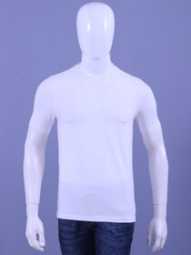 MEN'S WHITE LYCRA CREW NECK T-SHIRTS