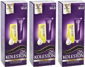 Wella Koleston 301/0 Blue Black Hair Colour - 110ml (Pack Of 3)
