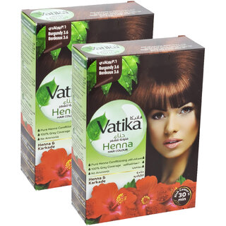 Vatika Henna Burgundy 3.6 Hair Colour - 60g (Pack of 2)